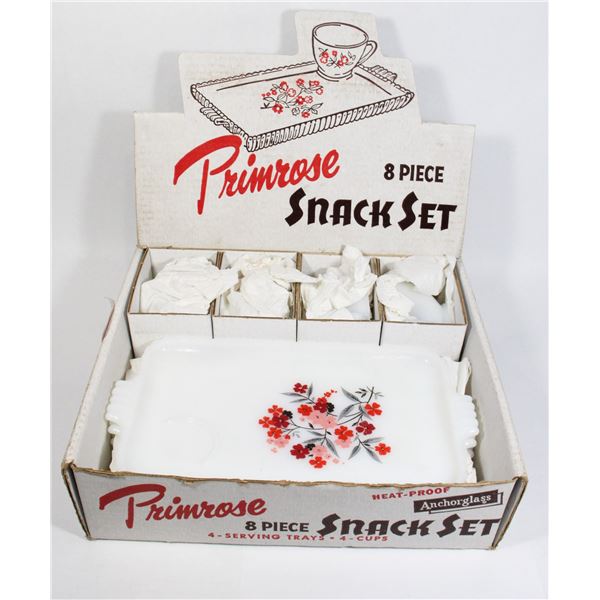 NEW OLD STOCK VINTAGE PRIMROSE ANCHORGLASS 8 PIECE