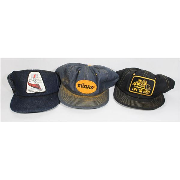 GROUPING OF 3 ANTIQUE HATS CAT, MIDAS ETC ROUGHER