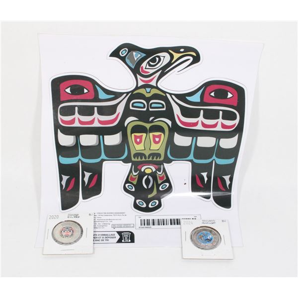 TWO INDIGENOUS THEMED CANADA $2 COINS WITH