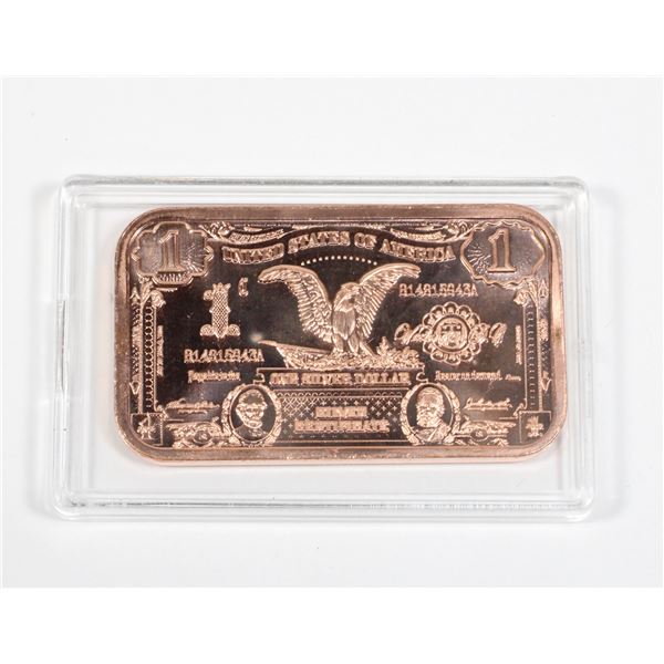 1-OZ PURE 999 COPPER BAR IN CAPSULE