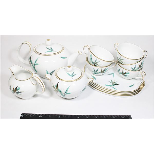 NORITAKE TEA SET WITH HAND PAINTED BAMBOO ART WORK