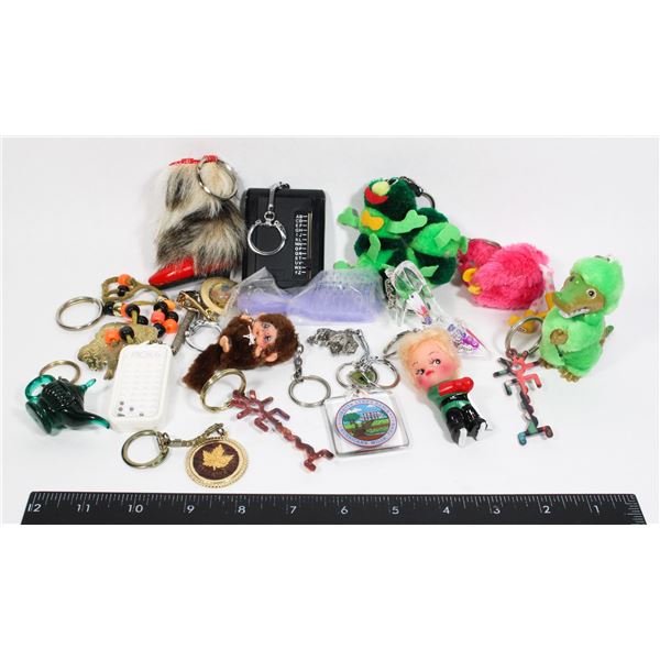 LARGE LOT OF COLLECTIBLE KEYCHAINS INCLUDING