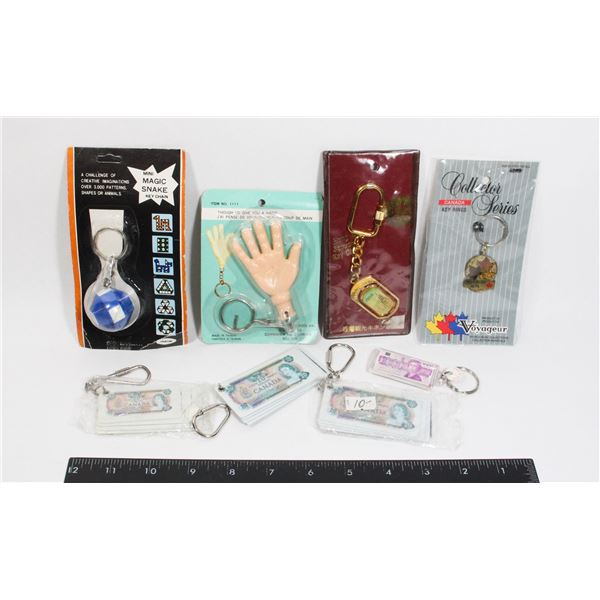 LOT OF VINTAGE NEW OLD STOCK KEYCHAINS INCLUDING