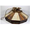 Image 3 : LARGE TIFFANY STYLE STAIN GLASS HANGING LIGHT