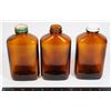 Image 1 : THREE VINTAGE/ ANTIQUE BROWN GLASS VINEGAR