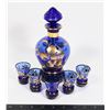 Image 1 : MADE IN ITALY BLUE GLASS DECANTER WITH MINI