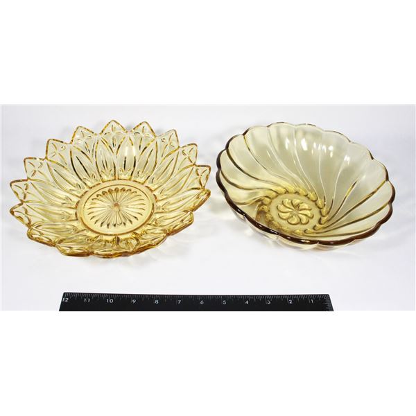 VINTAGE HAZEL ATLAS MARIGOLD AMBER SWIRL