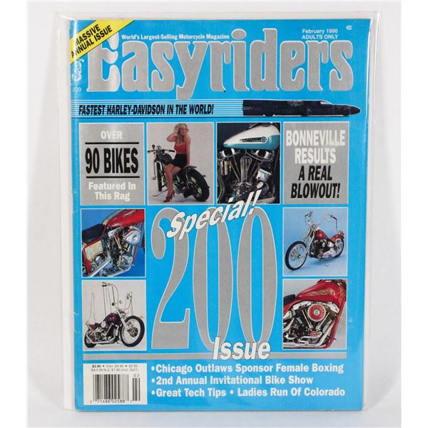 EASYRIDERS FEBRUARY 1990 MAGAZINE. SPECIAL 200TH ISSUE