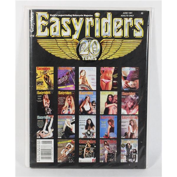 EASYRIDERS JUNE 1991 MAGAZINE. 20 YEARS ISSUE
