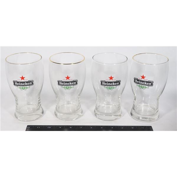 4 HEINEKEN RED STAR 20OZ BEER GLASSES