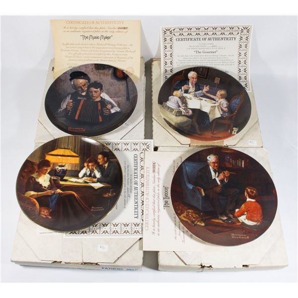 FOUR NORMAN ROCKWELL COLLECTOR PLATES ALL