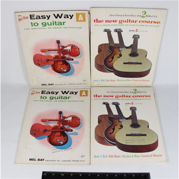 LOT OF 4 VINTAGE GUITAR COURSE BOOKS