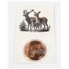 Image 1 : 1-OZ .999 FINE COPPER ROUND. WHITE TAIL DEER