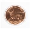 Image 2 : 1-OZ .999 FINE COPPER ROUND. WHITE TAIL DEER