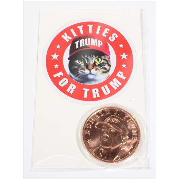 1-OZ .999 FINE COPPER ROUND. DONALD J. TRUMP