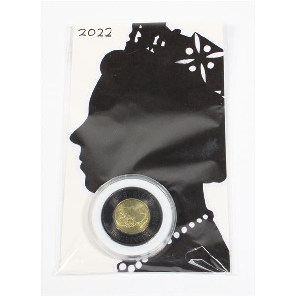 2022 CANADA $2 COIN IN CAPSULE. BU. "BLACK RING"