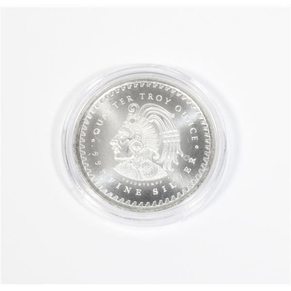 1/4-OZ FINE SILVER AZTEC ROUND IN CAPSULE