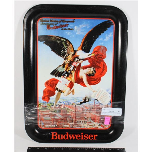 VINTAGE 1987 BUDWEISER METAL SERVING TRAY