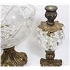 Image 3 : VINTAGE CRYSTAL BOWL ON BRASS STAND WITH