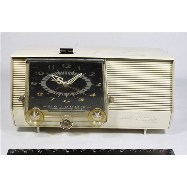 VINTAGE/ ANTIQUE RCA VICTOR FITERAMIC ALARM RADIO