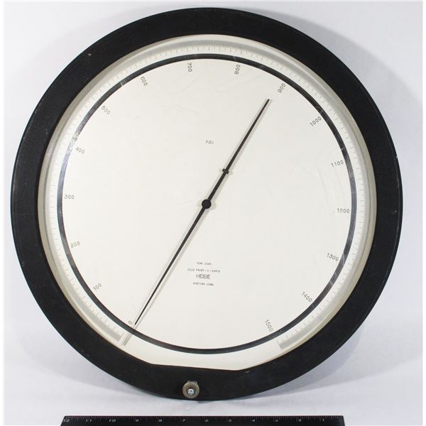 VERY LARGE VINTAGE PRESSURE GAUGE 15" FACE