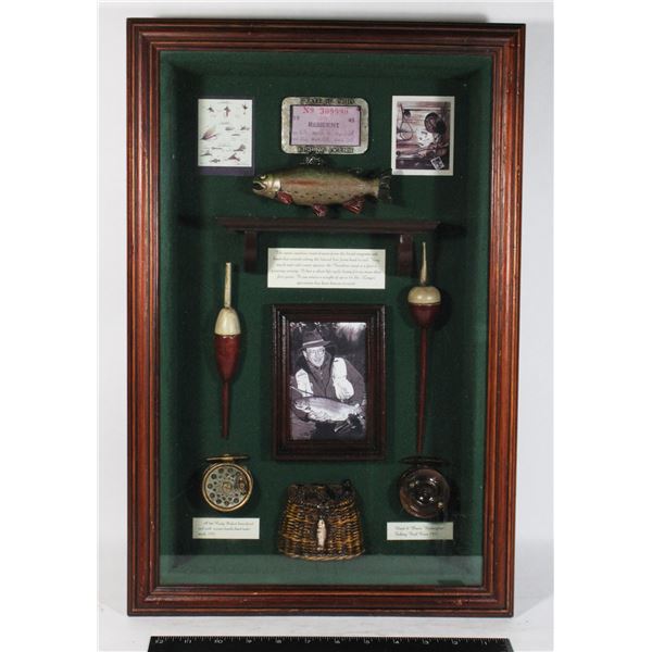 ANTIQUE LOOK SHADOWBOX FISH ART