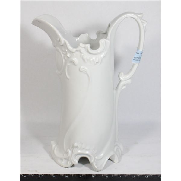VINTAGE LARGE WHITE WATER PITCHER