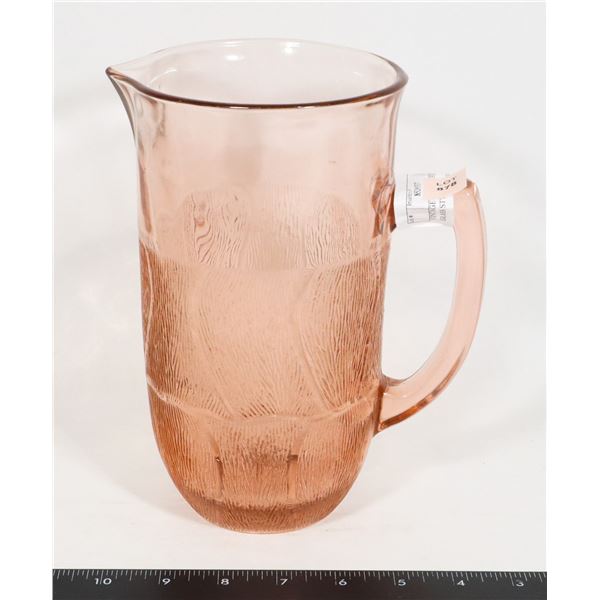 VINTAGE PINK BLUSH DEPRESSION GLASS STYLE PITCHER