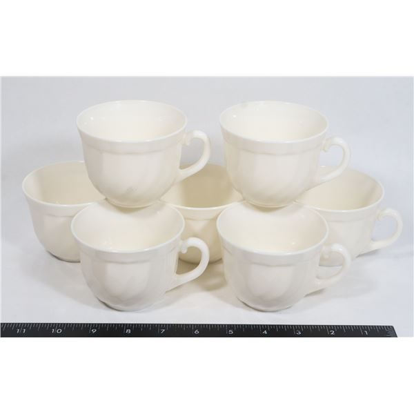 SET OF SEVEN VINTAGE ARCOPAL FRANCE WHITE GLASS