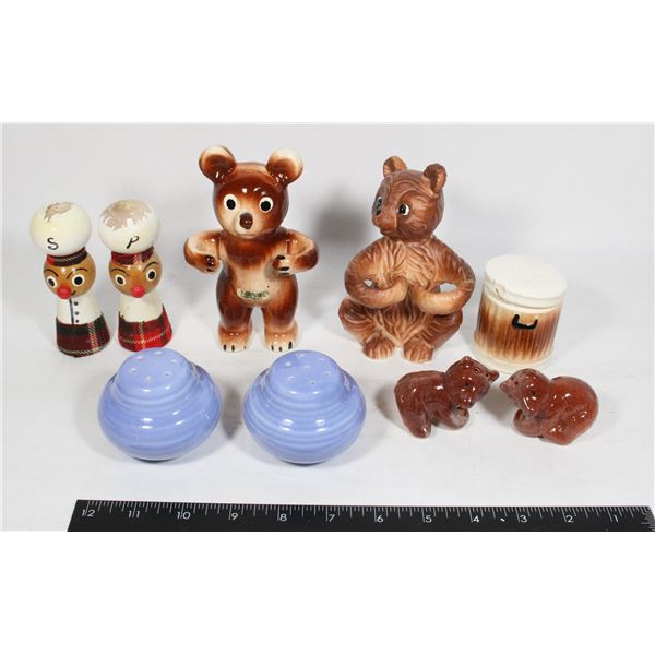 FOUR SETS VINTAGE SALT AND PEPPER SHAKERS