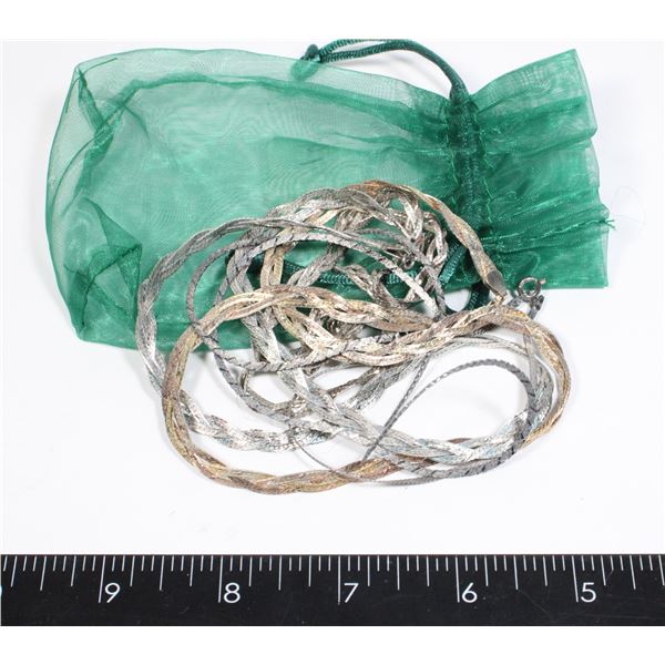 4 - ITALY 925 SILVER NECKLACES & 1 BRACELET