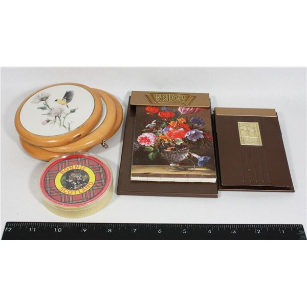 LOT OF VINTAGE ITEMS INCL. UNIQUE PLAYING CARDS,