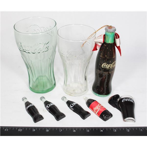 LOT OF COCA COLA COLLECTIBLES INCL. MAGNETS