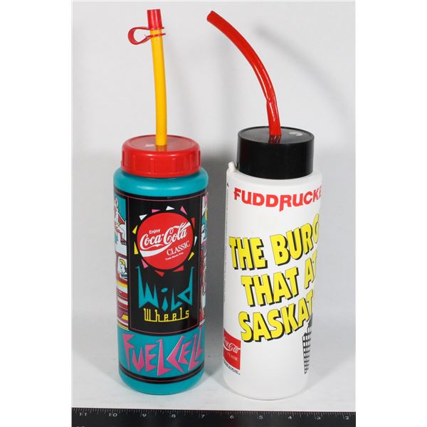 TWO COCA COLA WATER BOTTLES ONE FOR SASKATOON