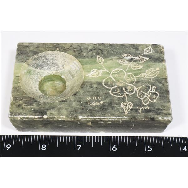 SOAPSTONE ASHTRAY, CANDLE HOLDER