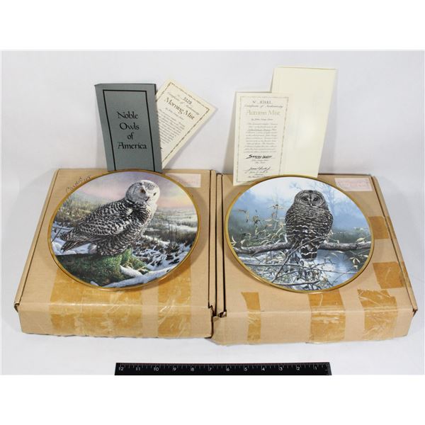 TWO OWL COLLECTOR PLATES FROM THE NOBLE