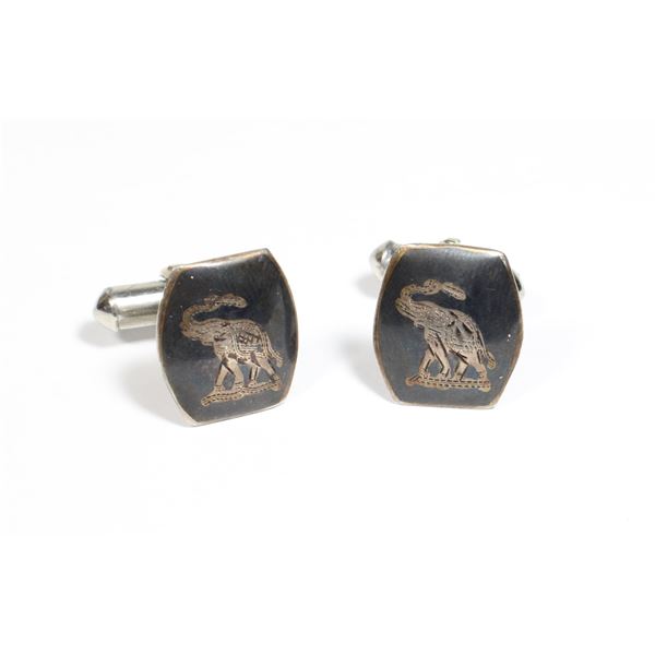 STERLING SILVER CUFFLINKS SIAM BRAND