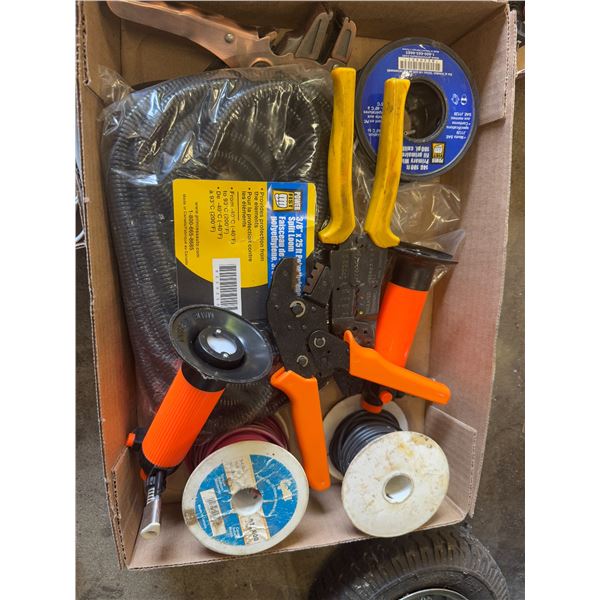 Split loom, wires, and other items