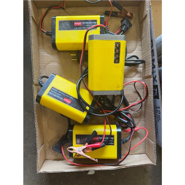 Digital display battery chargers