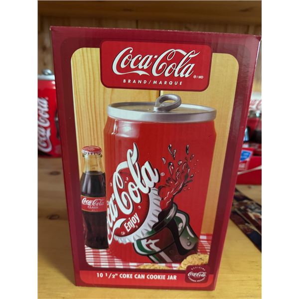 NIB 10 1/2 inch Coke can cookie jar bucket