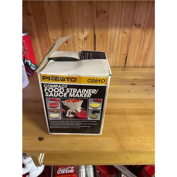 Presto, food strainer, and sauce maker