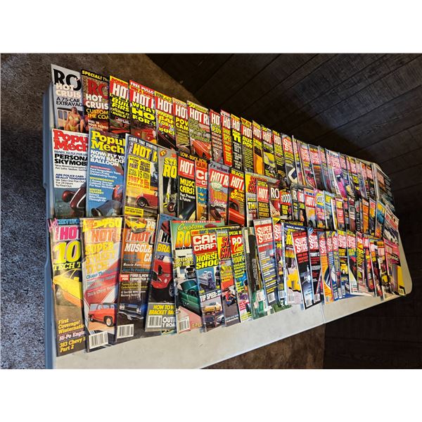 Hot rod magazines, and super stock magazines