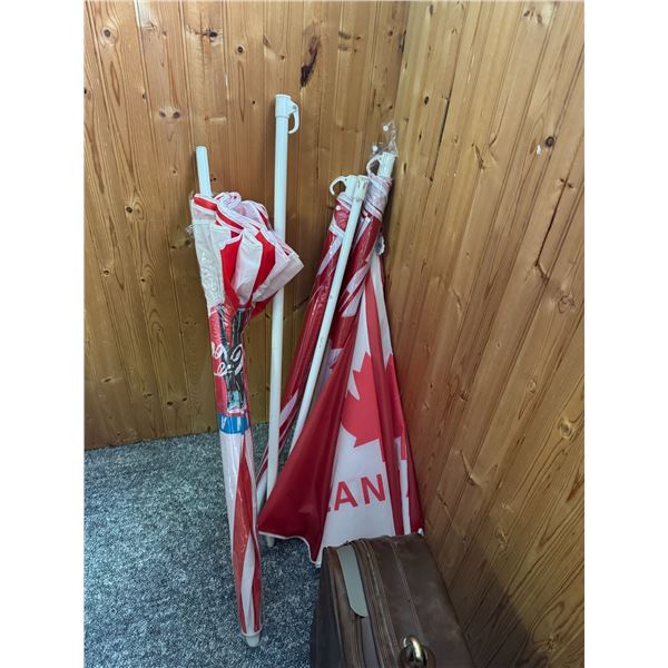 Coca-Cola umbrella and Canada umbrellas