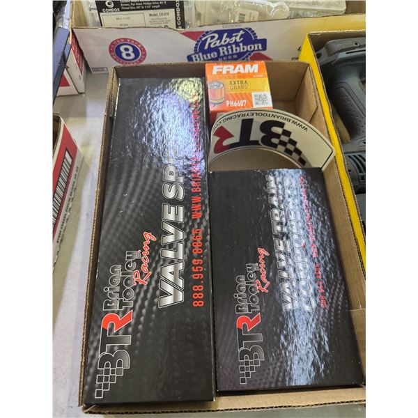 Valve springs valve drain components, and oil filter