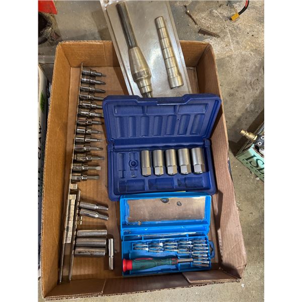 Assorted sockets and bits