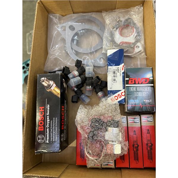 Spark plugs and gaskets an oxygen sensor