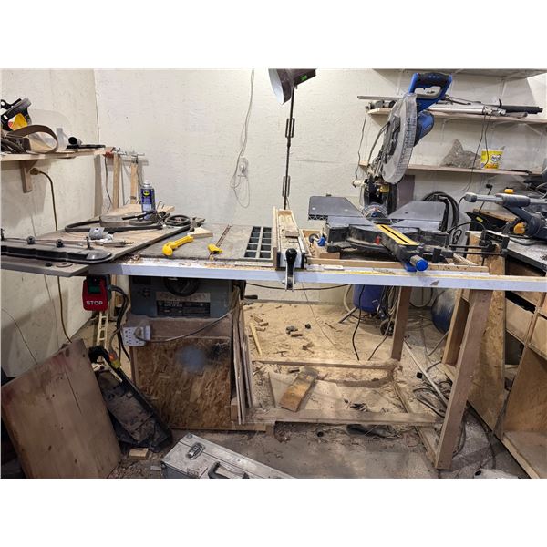 Mastercraft compound miter saw with 10 inch table, saw and stand