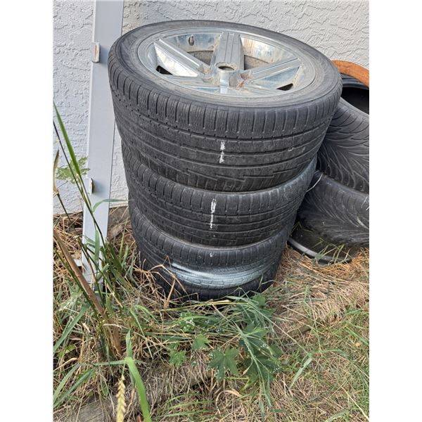 4 tires on rims