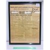 Image 1 : Original PA Herald - Sept 1 1939 Glass Framed News Paper (Germans Invade Poland) Excellent Condition