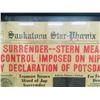 Image 2 : Original Saskatoon Star Pheonix  Aug 15 1945 Glass Frames Newspaper (Japanese Surrender) Excellent c